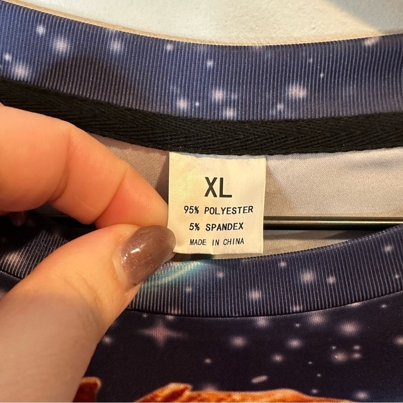 Adult Colorful Long Sleeve Pullover Dinosaur T-Rex Ugly Christmas Xmas Shirt  XL - Picture 3 of 5